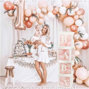 4PCS Baby Shower Decorations For Girl or Boy Balloon Boxes Decorations